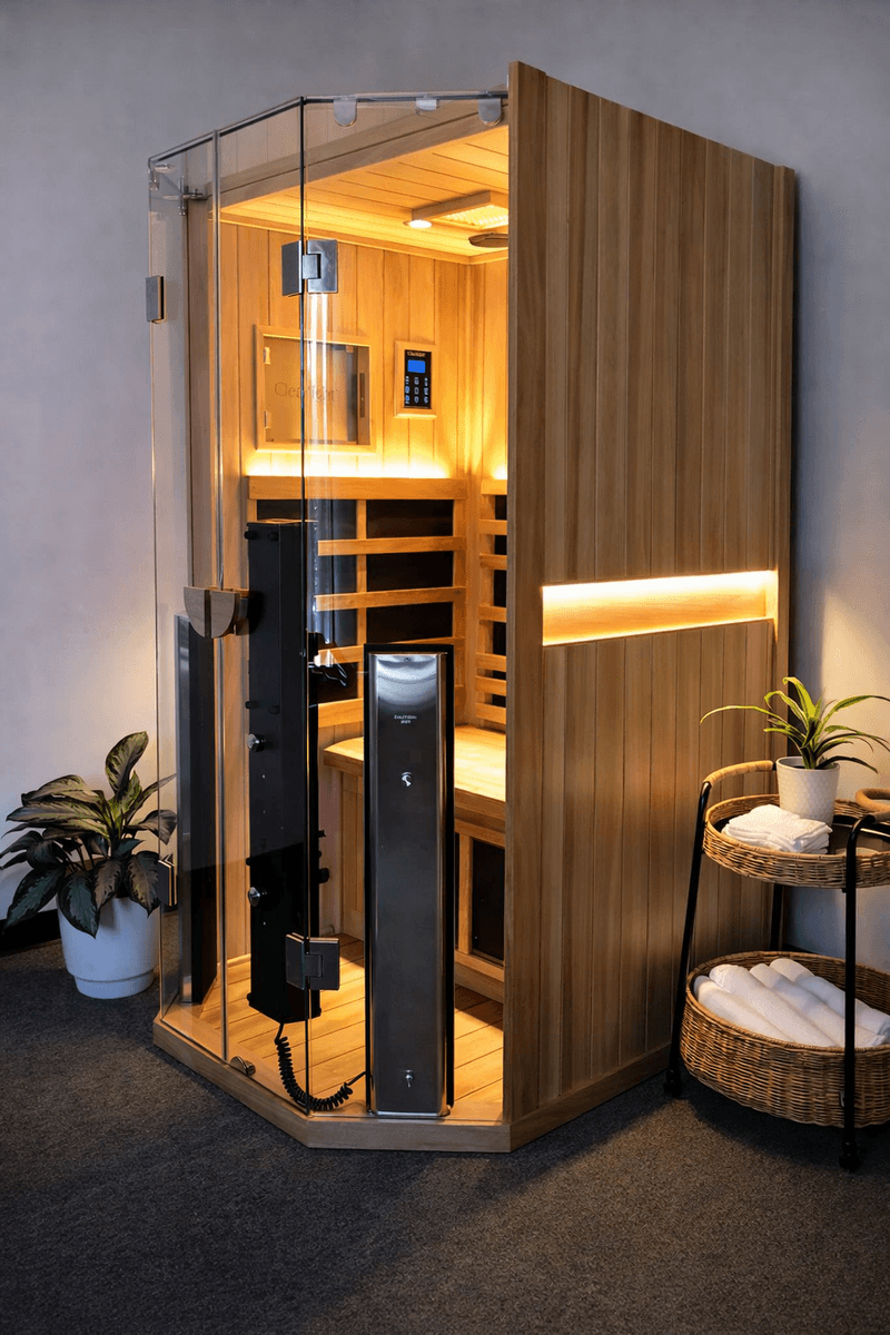 Infrared sauna and red light therapy